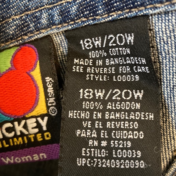 Disney Denim Short Overalls with Mickey & Floral Embroidery - Picture 3 of 14